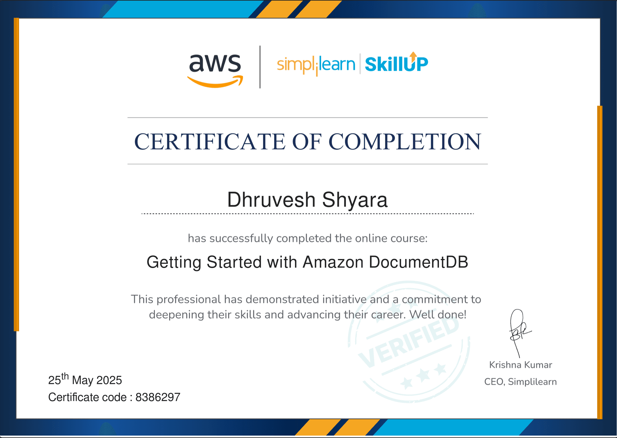 Getting Started with Amazon DocumentDB certificate