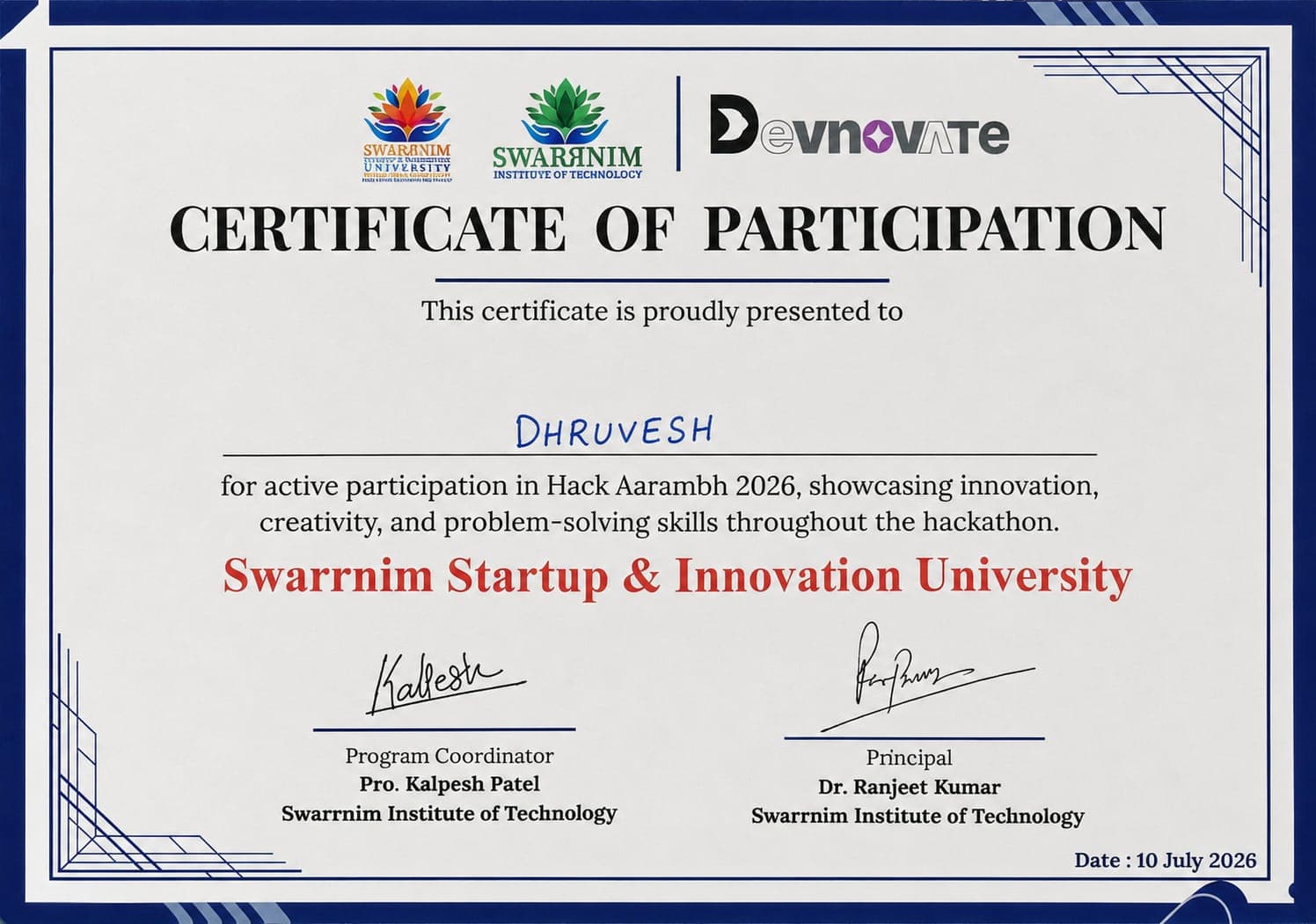 The Certificate
